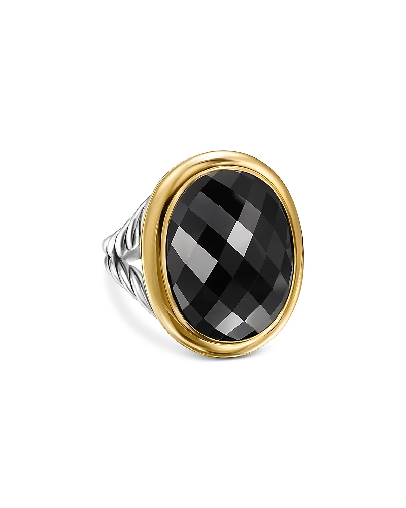 David Yurman 18K Yellow Gold & Sterling Silver Albion Onyx Statement Ring