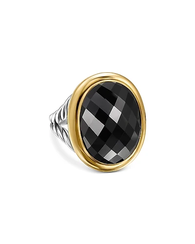 David Yurman 18K Yellow Gold & Sterling Silver Albion Onyx Statement Ring