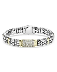 Lagos Caviar Oval Rope Bracelet with 18 Kt. Stations and Diamonds