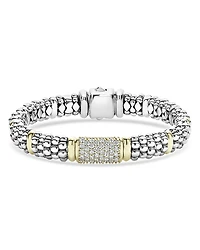 Lagos Caviar Oval Rope Bracelet with 18 Kt. Stations and Diamonds
