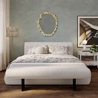 Karol Performance Vegan Leather Bench in Cream
