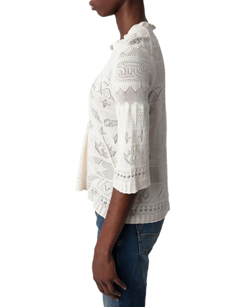 Taho Co Dentelle Cotton Lace Sweater