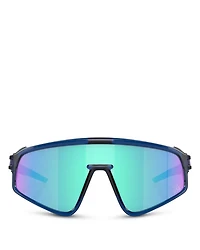 Latch Panel Rectangular Shield Sunglasses, 135mm