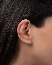 14K Yellow Gold Twist Style Single Ear Cuff