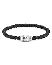 Montblanc Stainless Steel and Leather Ring Bracelet