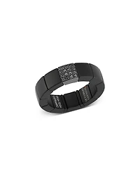 Roberto Demeglio Men's Scacco Black Diamond Pave & 18K White Gold Large Stretch Ring