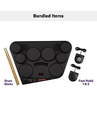 DD75AD Portable Digital Drum Kit with Drum Sticks and 2 Foot Pedals