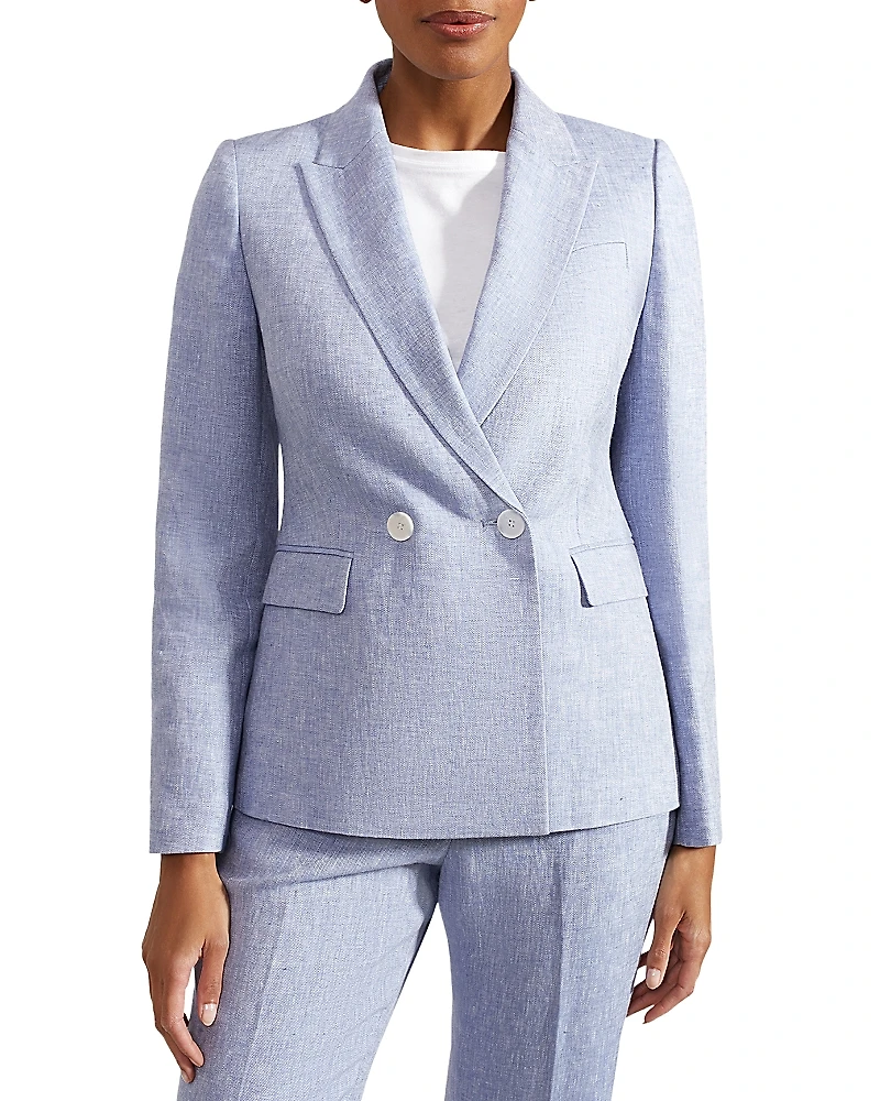 Hobbs London Adina Linen Double Breasted Jacket