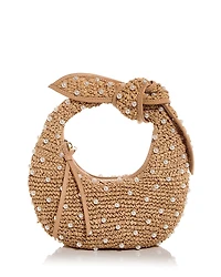 Poolside Josie Embellished Raffia Knot Bag