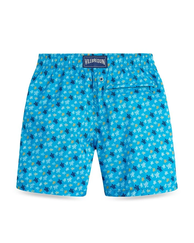 Jihin Micro Ronde Des Tortues Print 5" Swim Trunks