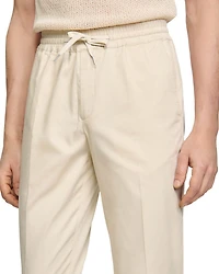 Alpha Cotton Blend Straight Leg Drawstring Pants