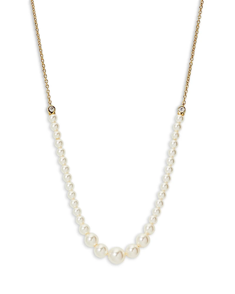 Nadri Siren Cubic Zirconia & Imitation Pearl Statement Necklace