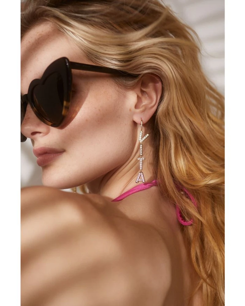 Pavé Dolce Vita Linear Drop Earrings in 18K Gold Plated