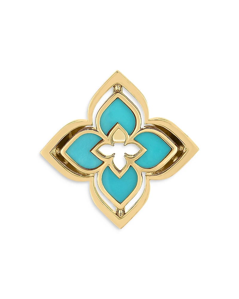 Roberto Coin 18K Yellow Gold Diamond & Turquoise Of Pearl Venetian Princess Pirouette Ring