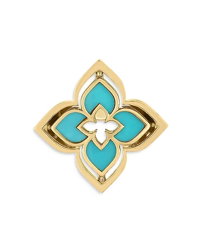 Roberto Coin 18K Yellow Gold Diamond & Turquoise Of Pearl Venetian Princess Pirouette Ring