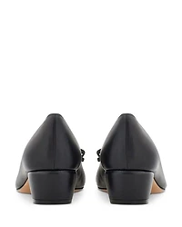Women's Vara Soft Bow Detail Blue Block Heel Pumps
