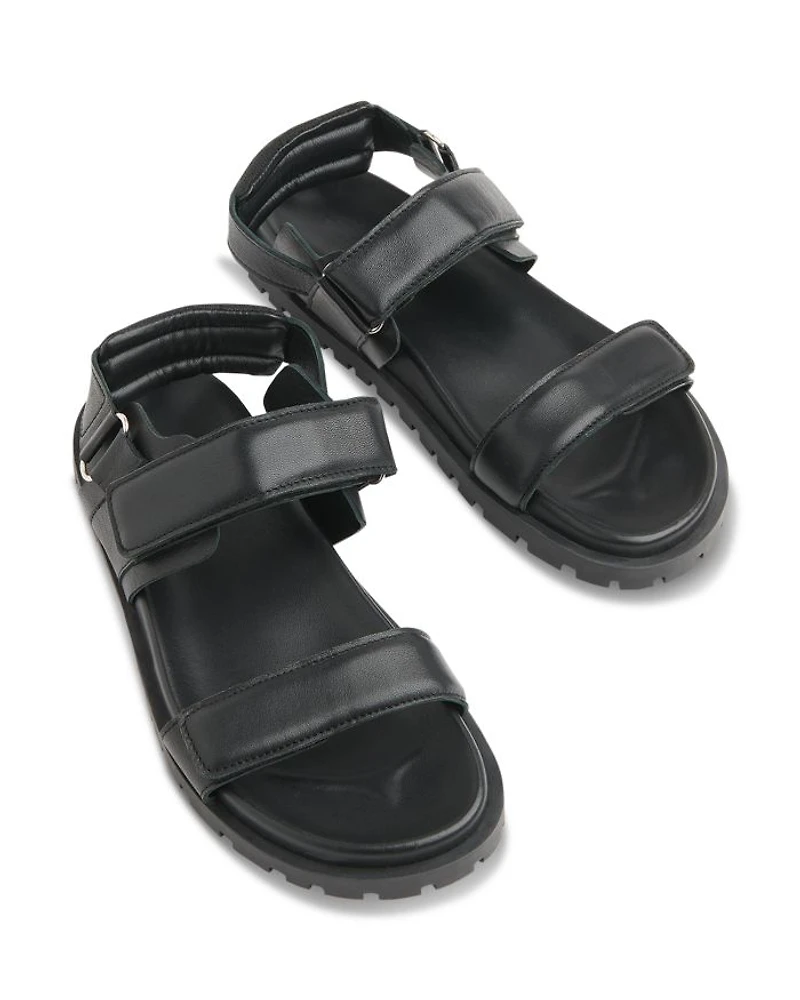 Women's Ria Black Sporty Velcro Sandals