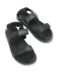 Women's Ria Black Sporty Velcro Sandals