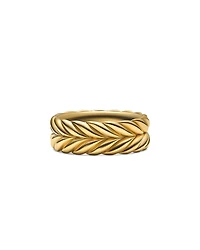 David Yurman Men's 18K Yellow Gold Chevron Double Row Band