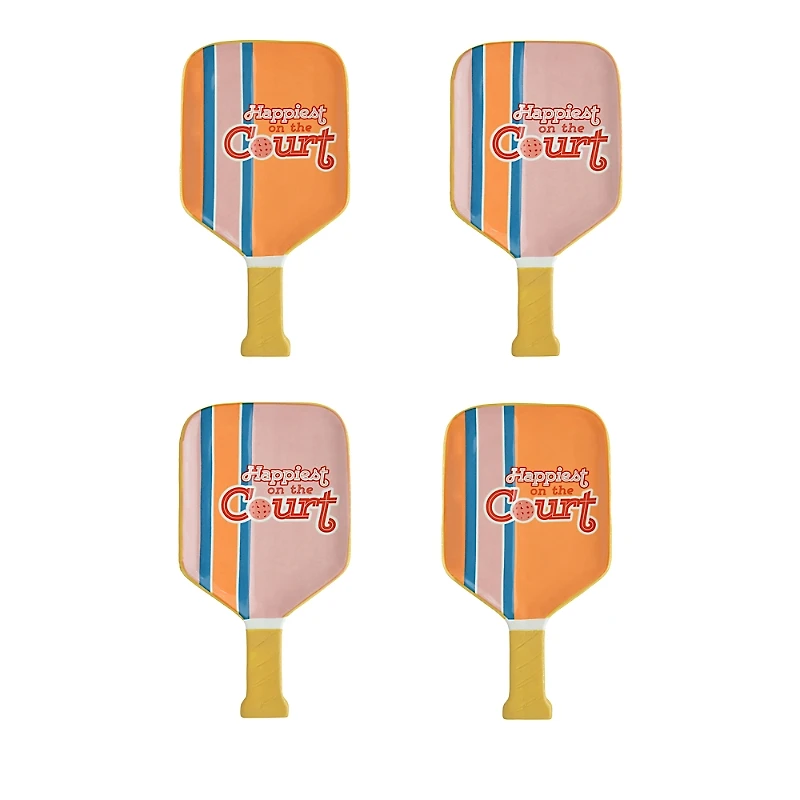 Godinger Pickleball Appetizer Plates, Set of 4