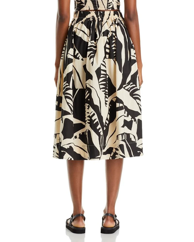 Amari Floral Print Poplin Skirt