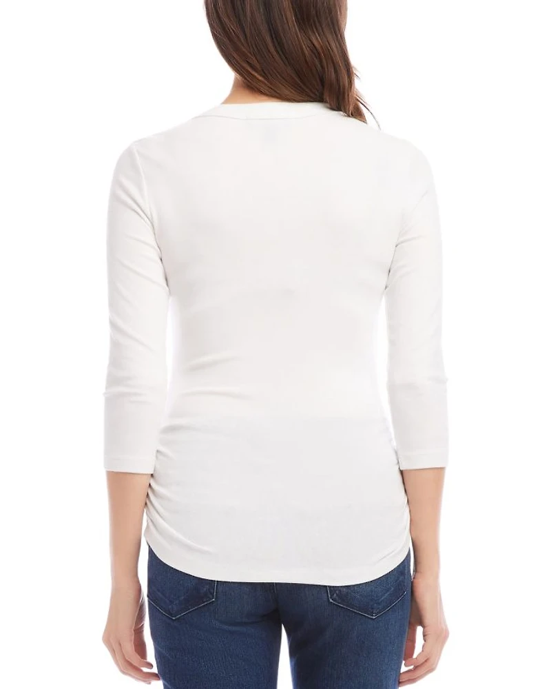 Scoop Neck Three Quarter Sleeve Top