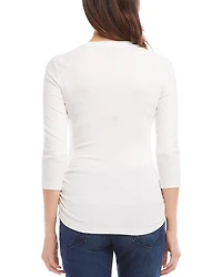 Scoop Neck Three Quarter Sleeve Top