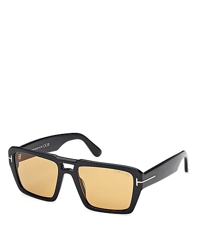 Tom Ford Flat Top Square Sunglasses, 56mm