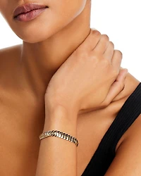 14K Yellow Gold Graduated Wavy Link Bracelet