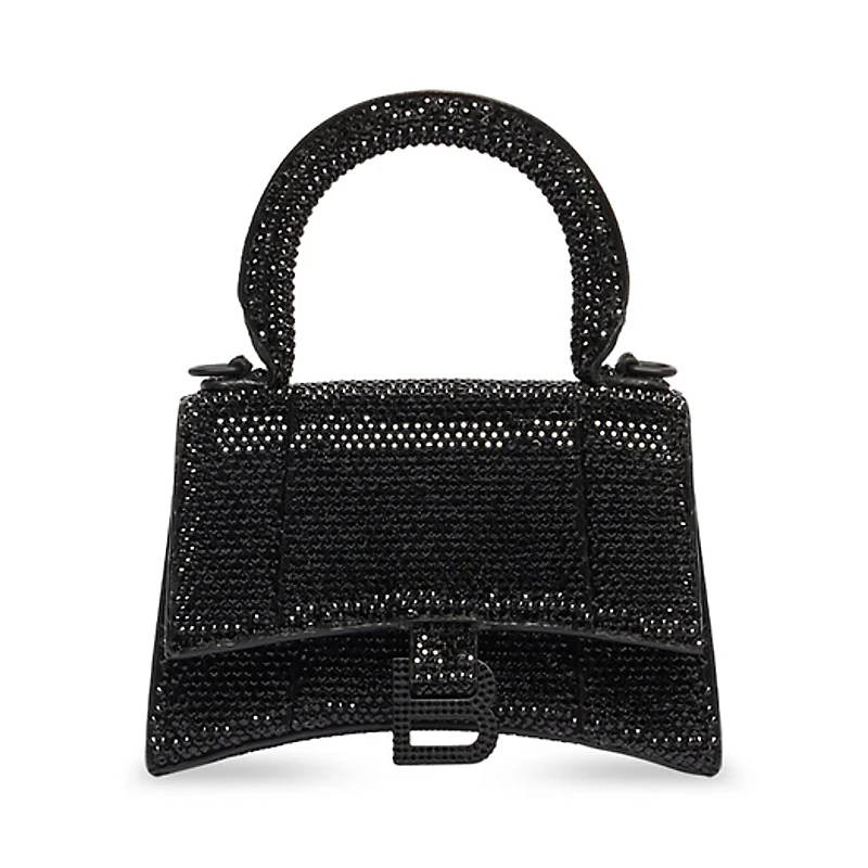 Balenciaga Hourglass Mini Handbag with Chain and Rhinestones