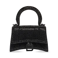 Balenciaga Hourglass Mini Handbag with Chain and Rhinestones