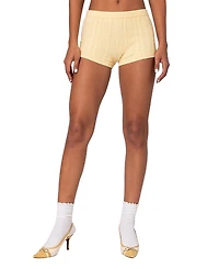 Edikted Raegan Cable Knit Shorts