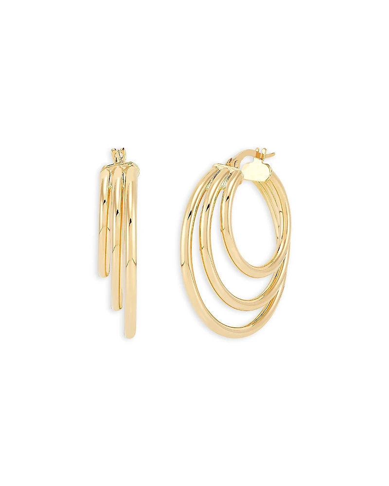 Bloomingdale's Fine Collection 14K Yellow Gold Layered Tube Hoop Earrings