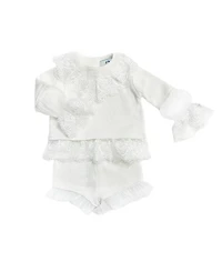 Petite Maison Kids Girls' Emma White Cotton and Lace Top Shorts Set - Baby, Little Kid