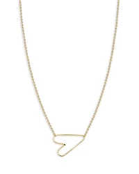Classic Hammered Heart Necklace in 14K Yellow Gold, 14"