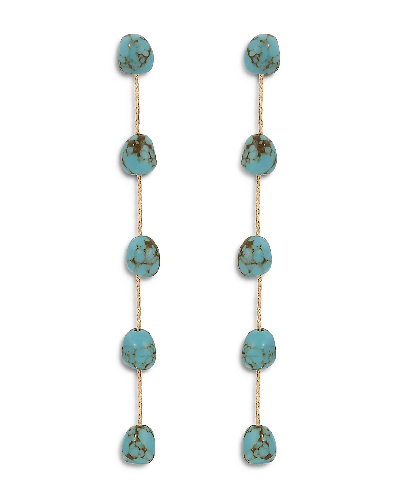 Ettika Turquoise Linear Drop Earrings
