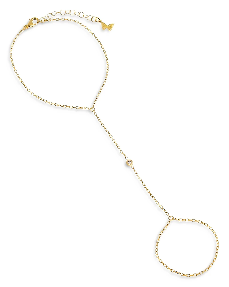 By Adina Eden Cubic Zirconia Hand Chain Bracelet