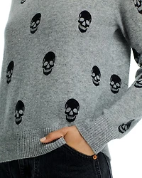 Skull Print Crewneck Cashmere Sweater - Exclusive