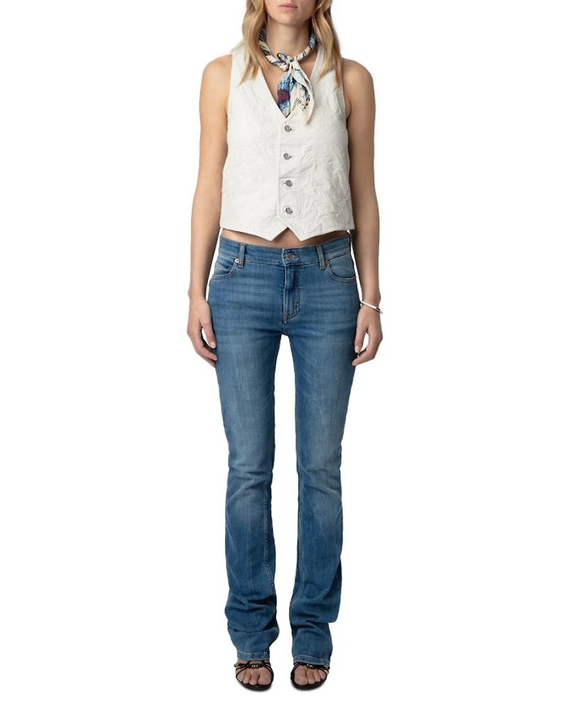 Emilie Cuir Froisse Leather Vest