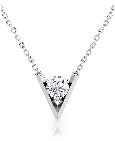 V Necklace 14K Yellow Gold, .50ctw Round Brilliant Lab Grown Diamond, 16-18"