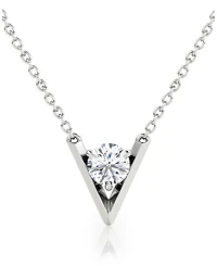 V Necklace 14K Yellow Gold, .50ctw Round Brilliant Lab Grown Diamond, 16-18"