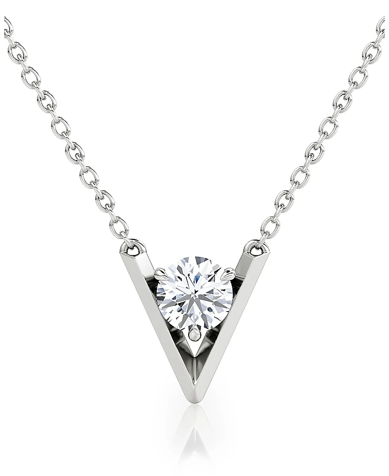 Vrai V Solitaire Necklace