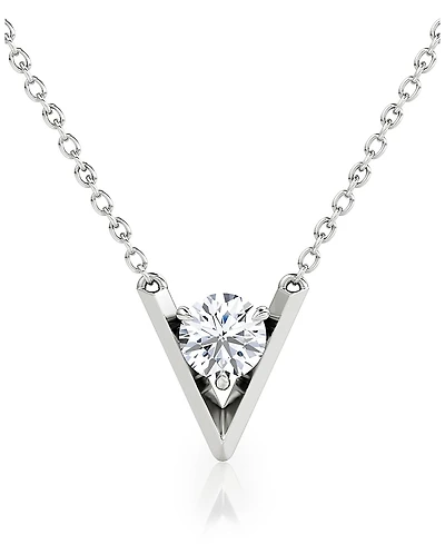 Vrai V Solitaire Necklace