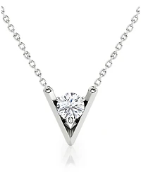Vrai V Solitaire Necklace