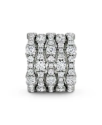 5 Row Pavé Ring 14K White Gold, 7.80tw Round Brilliant Lab Grown Diamonds