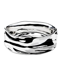 Sterling Silver 925 Classico Crush Wide Hinged Bangle Bracelet