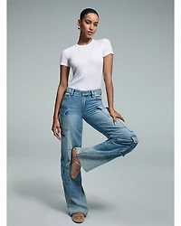 Breslin Denim Corset Top & Cay Baggy Cargo Jeans