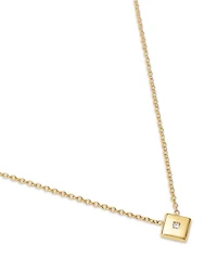 14K Yellow Gold Princess Diamond Nugget Pendant Necklace, 0.02 tcw