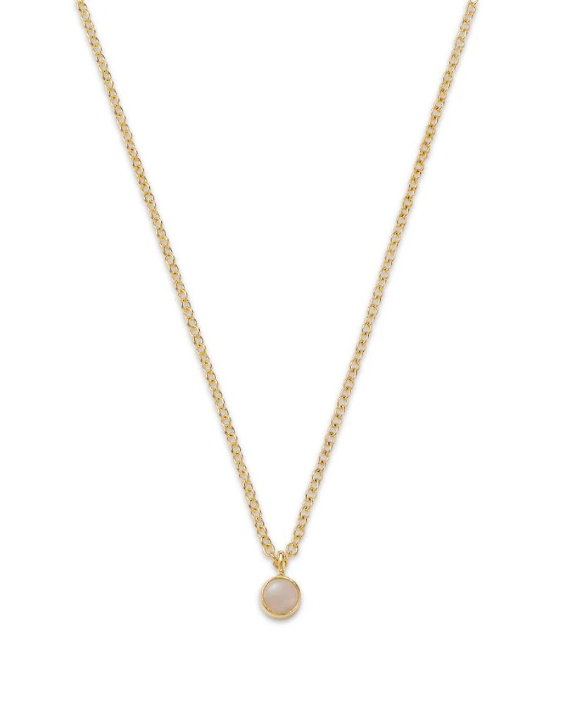 14K Yellow Gold Opal Drop Choker Necklace, 14"