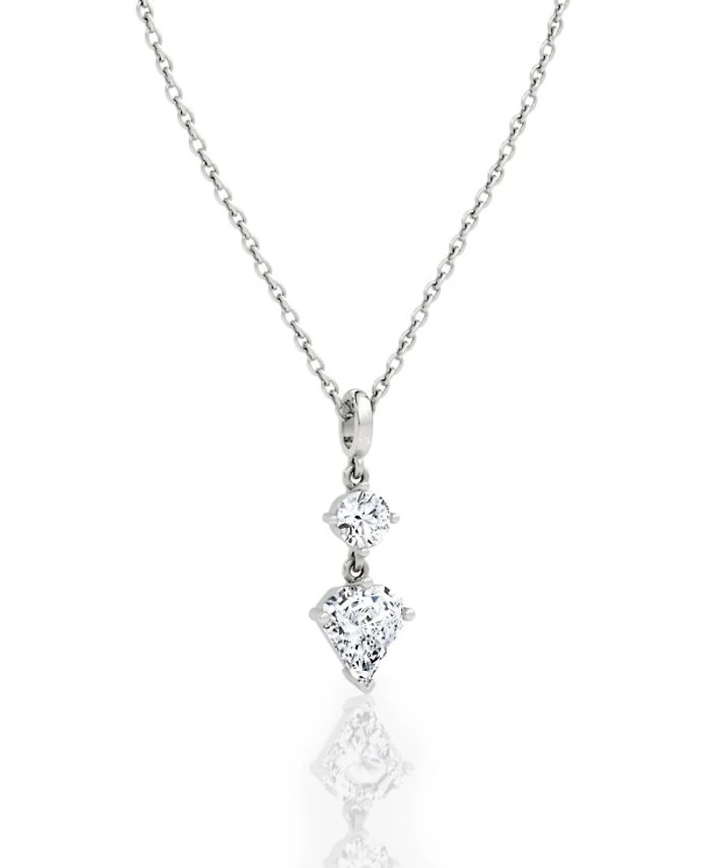 Duo Drop Pendant 14K Yellow Gold, 1.0ctw Round Brilliant & Shield Lab Grown Diamonds, 18-20"